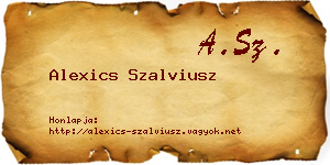 Alexics Szalviusz névjegykártya